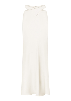 Anna October Crossed Satin Midi Skirt - Moda Operandi