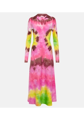 Gabriela Hearst Tie-dye cashmere and silk midi dress