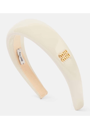 Miu Miu Bridal logo patent leather headband