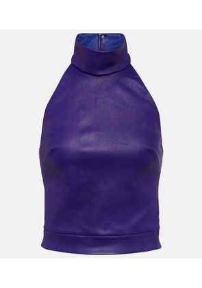 Stouls Vicky halterneck leather top