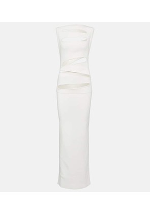 Christopher Esber Cutout ribbed-knit paneled maxi dress