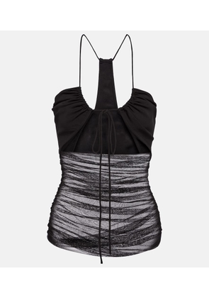 Christopher Esber Cutout silk tulle halterneck top