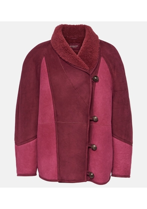 Marant Etoile Abeni shearling-lined suede jacket