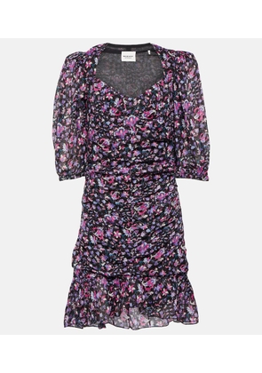Marant Etoile Lunesa ruched printed cotton minidress