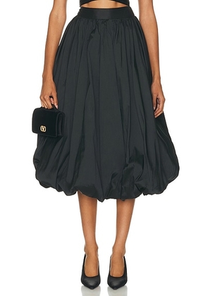 PatBO Taffeta Bloom Bubble Midi Skirt in Black - Black. Size 0 (also in ).