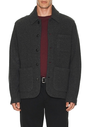 Polo Ralph Lauren Brushed Double Knit Chore Jacket in Dark Charcoal Heather - Charcoal. Size L (also in S).