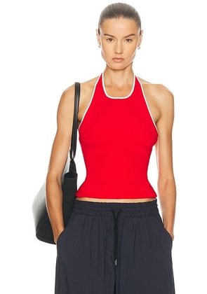 St. Agni Fine Line Halter Top in Red - Red. Size L (also in ).