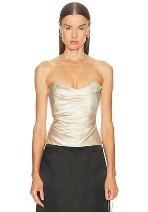 The Sei Cowl Bustier Top in Antique - Beige. Size 10 (also in 4, 6).