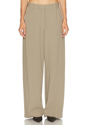 Toteme Wide Fluid Trouser in Taupe - Taupe. Size 40 (also in ).