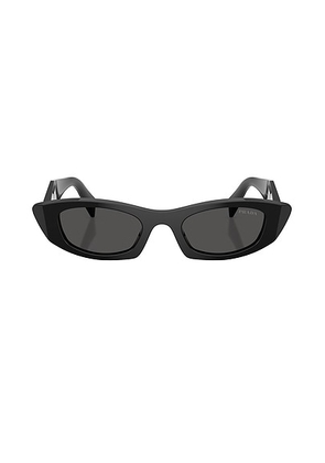 Prada Rectangular Sunglasses in Black - Black. Size all.