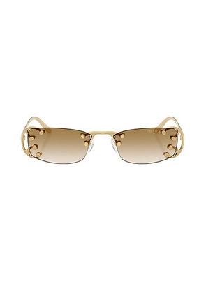 Prada Rectangular Sunglasses in Gold - Metallic Gold. Size all.