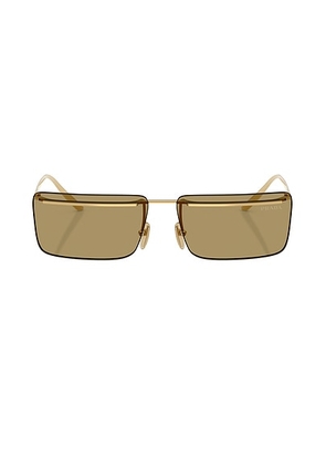 Prada Rectangular Sunglasses in Gold - Metallic Gold. Size all.