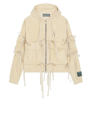 Reese Cooper Corduroy Modular Pocket Hooded Jacket in Khaki - Nude. Size L (also in M, S).