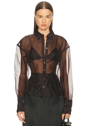 Staud Aida Top in Earth - Brown. Size L (also in M, S, XS).