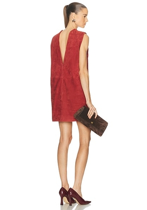 SRG Mona Suede Dress in Dark Cherry - Red. Size L (also in M, S, XL, XS).