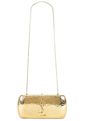 Saint Laurent Martele Clutch in Or Papillon - Metallic Gold. Size all.