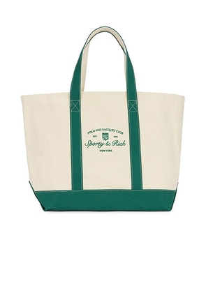 Sporty & Rich Syracuse Two Tone Tote Bag in Natural - Cream. Size all.