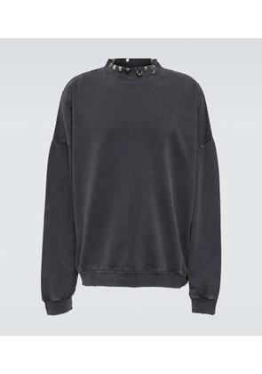 Balenciaga Embellished cotton fleece sweatshirt