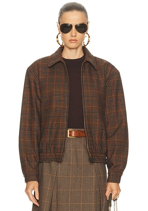 Saint Laurent Bomber Jacket in Marron Multicolore - Brown. Size 34 (also in 36, 40).