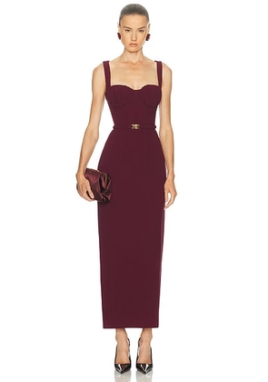 Rowen Rose Sleeveless Long Dress in Bordeaux - Wine. Size 34 (also in ).