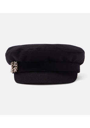 Roger Vivier Embellished wool-blend hat