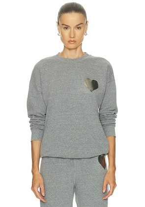 SPRWMN Heart Logo Sweatshirt in Dark Heather Grey - Grey. Size XS (also in ).