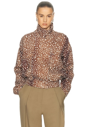 SRG Blake Jacket in Fawn Print - Brown. Size L (also in S, XS).