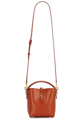 Saint Laurent Mini Le 37 Bucket Bag in Dark Mandarin. Size all.