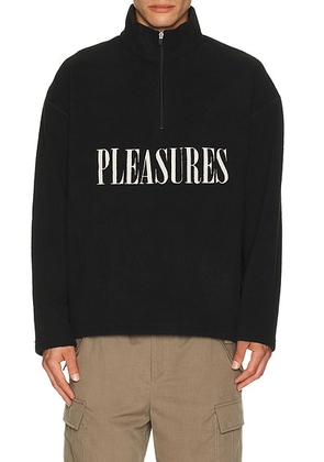 Pleasures Onyx Half Zip Polar Fleece in Black - Black. Size L (also in M, S, XL/1X, XXL/2X).