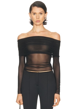 SEROYA Rosa Top in Black - Black. Size L (also in M, S, XL, XS).