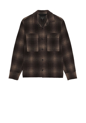 Rag & Bone Austin Wool Shirt Jacket in Brown Plaid - Brown. Size M (also in S).