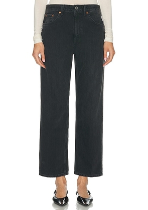 RE/DONE Ollie Wide Leg Jeans in Faded Out - Black. Size 24 (also in 25, 26, 27, 28, 30, 31, 32).