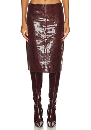 Rohe Snake Leather Skirt in Burgundy Snake - Burgundy. Size 34 (also in ).