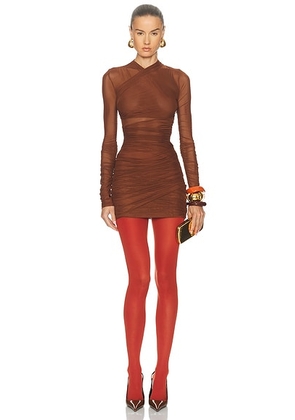 SEROYA Moxey Dress in Burnt Toffee - Brown. Size L (also in M, S, XS).