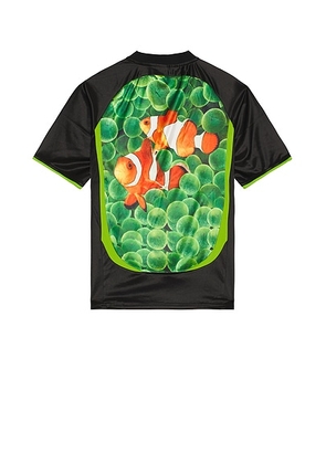 Pleasures Aqua Soccer Jersey in Black - Black. Size L (also in M, S, XL/1X, XXL/2X).