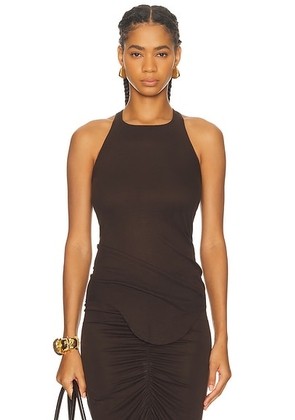 RICK OWENS LILIES Basic Tank Top in Raisin - Chocolate. Size 42 (also in 38, 44).