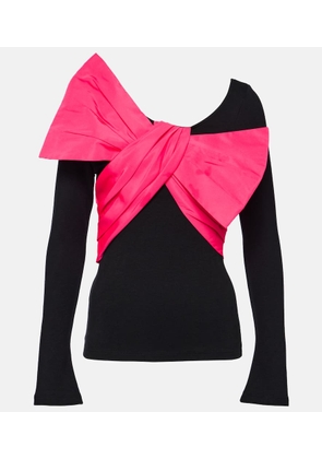 Balmain Bow-detailed jersey top