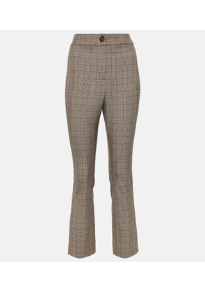 Veronica Beard Checked high-rise slim pants