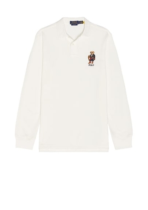 Polo Ralph Lauren Long Sleeve Novelty Holiday Bear Polo in Cream - Cream. Size XL/1X (also in ).