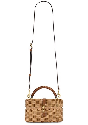 Saint Laurent Mini Gaby Vanity Bag in Naturale & Brick - Tan. Size all.