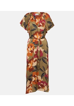Velvet Francie printed satin midi dress