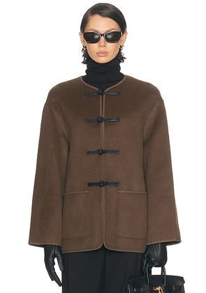 Rohe Mandarin Double Face Jacket in Taupe - Brown. Size 36 (also in 38, 40).