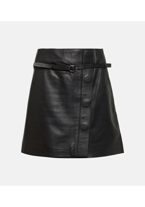 Yves Salomon Wrap leather miniskirt