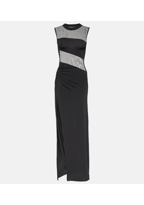 Nensi Dojaka Mesh and jersey maxi dress