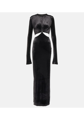 Nensi Dojaka Cutout velvet maxi dress
