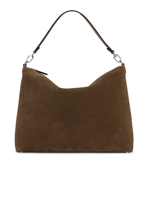 Toteme Medium Bevel Cord Suede Bag in Dark Taupe - Taupe. Size all.