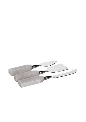 The Favorites 3 Piece Cheese Knife Set in Alabaster - White. Size all.