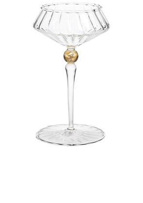 The Favorites Ondine Fluted Coupe Cocktail Glass in Clear & Light Amber - Neutral. Size all.