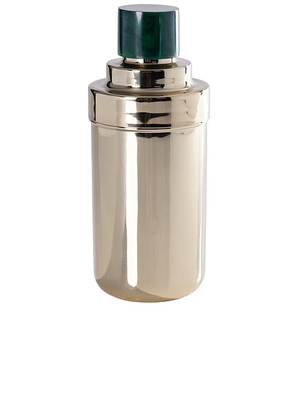 The Favorites Spiga Cocktail Shaker in Gold & Green - Metallic Gold. Size all.