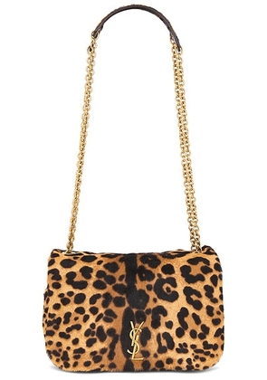 Saint Laurent Mini Jamie 4.3 Chain Bag in Manto Naturale & Dark Brown in Manto Naturale & Dark Brwon - Chocolate. Size all.